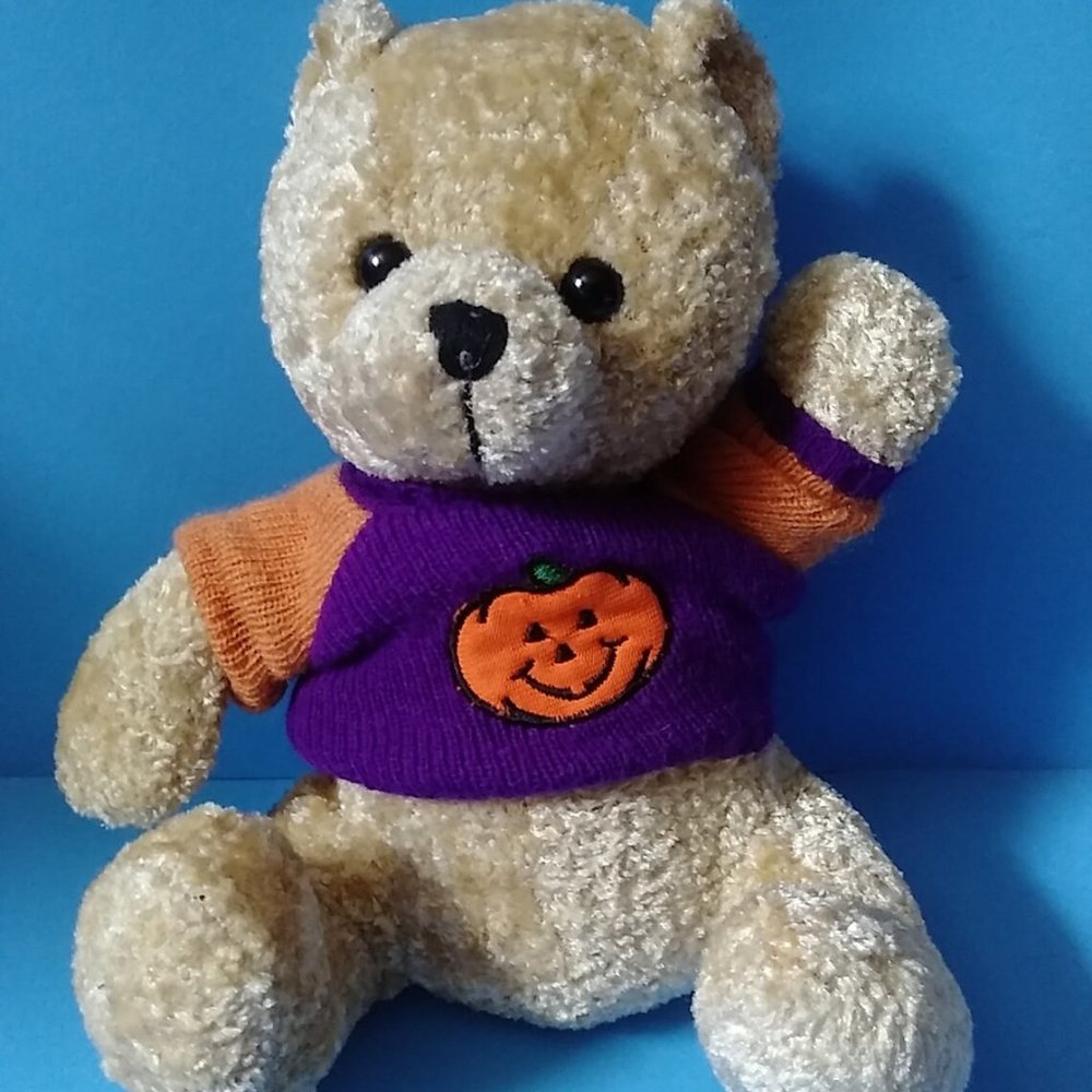 Teddy Bear Plush Stuffed Animal Halloween Pumpkin